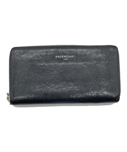 BALENCIAGA（バレンシアガ）BALENCIAGA (バレンシアガ) ラウンドファスナー長財布 ブラックの古着・服飾アイテム