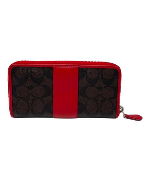 COACH（コーチ）COACH (コーチ) 長財布 ブラウン×レッドの古着・服飾アイテム