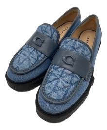 COACH（コーチ）の古着「LEAH LOAFER WITH QUILTING」｜ブルー