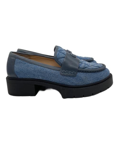 COACH（コーチ）COACH (コーチ) LEAH LOAFER WITH QUILTING ブルー サイズ:24.5の古着・服飾アイテム