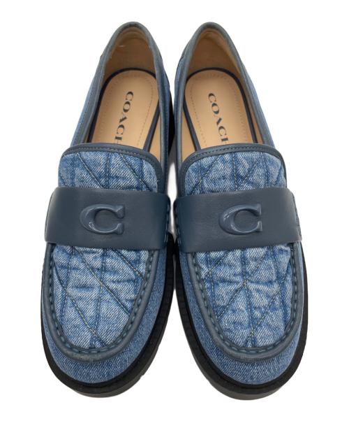 COACH（コーチ）COACH (コーチ) LEAH LOAFER WITH QUILTING ブルー サイズ:24.5の古着・服飾アイテム
