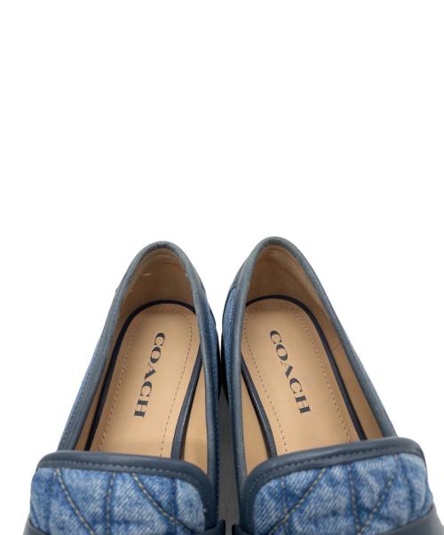 COACH（コーチ）COACH (コーチ) LEAH LOAFER WITH QUILTING ブルー サイズ:24.5の古着・服飾アイテム