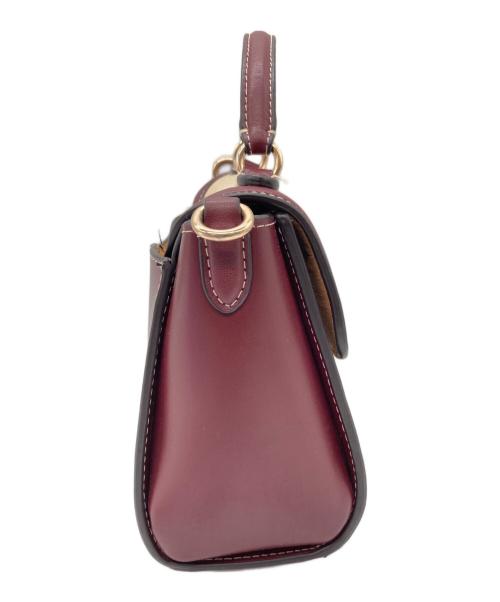COACH（コーチ）COACH (コーチ) ハンドバッグ ベージュ×ボルドーの古着・服飾アイテム