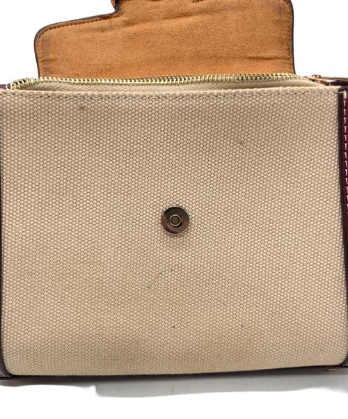 COACH（コーチ）COACH (コーチ) ハンドバッグ ベージュ×ボルドーの古着・服飾アイテム