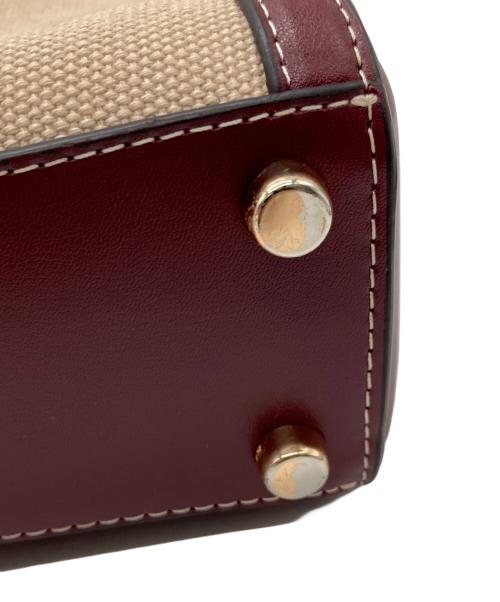 COACH（コーチ）COACH (コーチ) ハンドバッグ ベージュ×ボルドーの古着・服飾アイテム