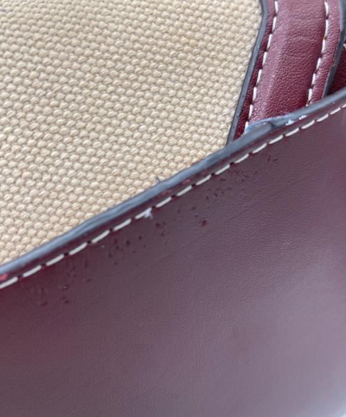 COACH（コーチ）COACH (コーチ) ハンドバッグ ベージュ×ボルドーの古着・服飾アイテム