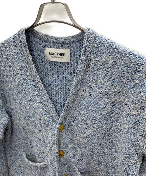 MACPHEE（マカフィー）MACPHEE (マカフィー) ツイードニットVネックカーディガン ブルー サイズ:Sの古着・服飾アイテム