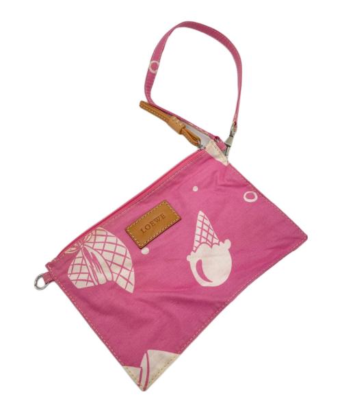 LOEWE（ロエベ）LOEWE (ロエベ) ストローバッグ ブラウン×ピンクの古着・服飾アイテム