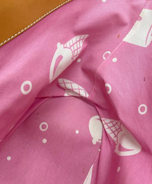 LOEWE（ロエベ）LOEWE (ロエベ) ストローバッグ ブラウン×ピンクの古着・服飾アイテム