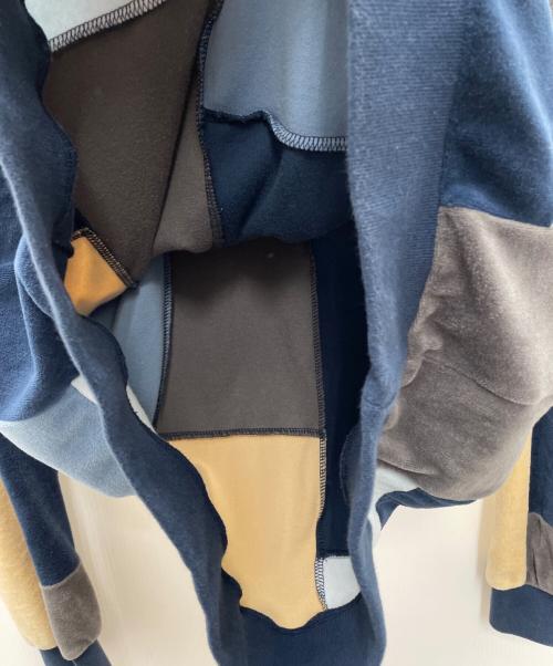 SUPREME（シュプリーム）SUPREME (シュプリーム) Patchwork Velour L/S Polo ネイビー×ブルー サイズ:Lの古着・服飾アイテム