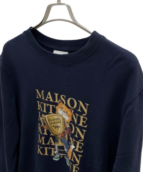 maison kitsune（メゾンキツネ）maison kitsune (メゾンキツネ) FOX CHAMPION REGULAR SWEATSHIRT ネイビー サイズ:Lの古着・服飾アイテム