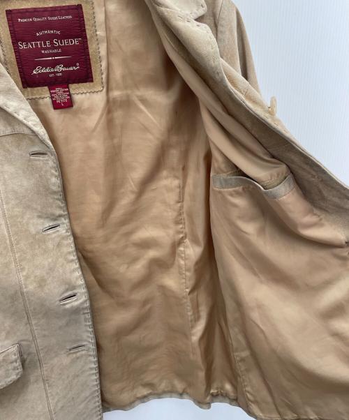 Eddie Bauer（エディーバウアー）Eddie Bauer (エディーバウアー) レザージャケット ベージュ サイズ:Lの古着・服飾アイテム