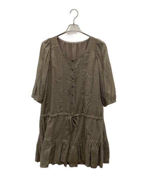 BURBERRY BLUE LABEL（バーバリー ブルー レーベル）BURBERRY BLUE LABEL (バーバリー ブルー レーベル) 七分袖ワンピース グレー サイズ:38の古着・服飾アイテム
