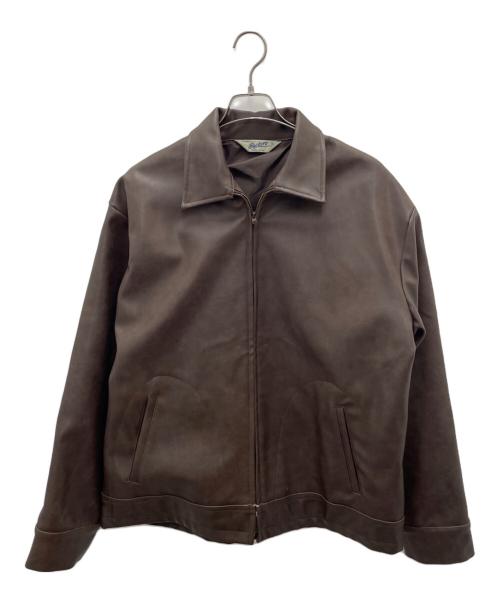 BACKERS（バッカーズ）BACKERS (バッカーズ) フェイクレザージャケット ブラウン サイズ:Lの古着・服飾アイテム