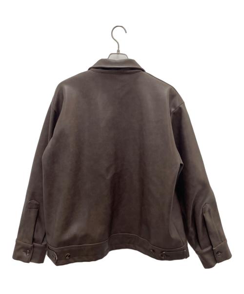 BACKERS（バッカーズ）BACKERS (バッカーズ) フェイクレザージャケット ブラウン サイズ:Lの古着・服飾アイテム