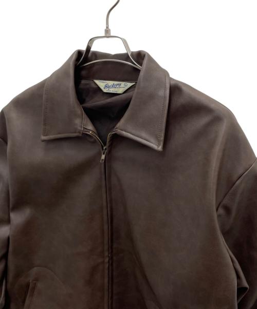 BACKERS（バッカーズ）BACKERS (バッカーズ) フェイクレザージャケット ブラウン サイズ:Lの古着・服飾アイテム