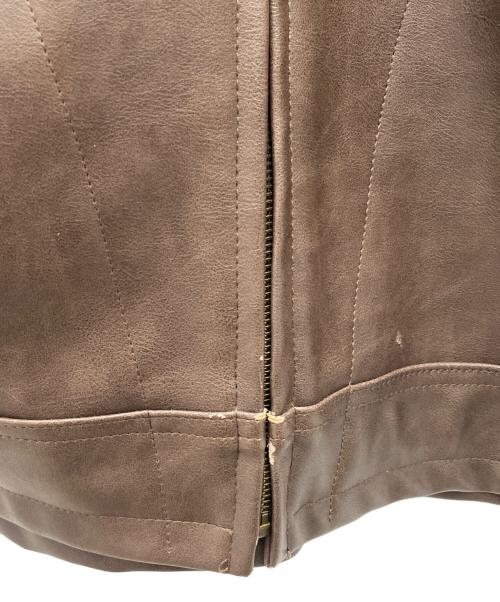 BACKERS（バッカーズ）BACKERS (バッカーズ) フェイクレザージャケット ブラウン サイズ:Lの古着・服飾アイテム