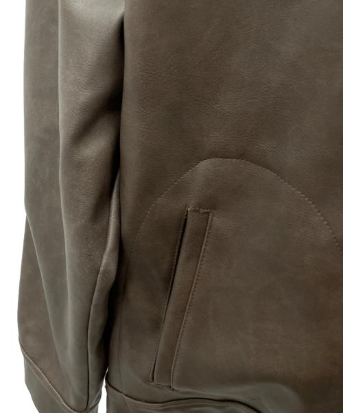 BACKERS（バッカーズ）BACKERS (バッカーズ) フェイクレザージャケット ブラウン サイズ:Lの古着・服飾アイテム
