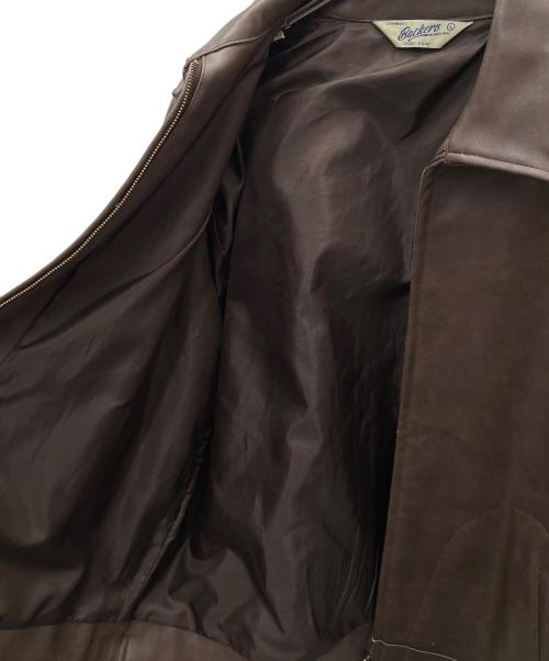 BACKERS（バッカーズ）BACKERS (バッカーズ) フェイクレザージャケット ブラウン サイズ:Lの古着・服飾アイテム