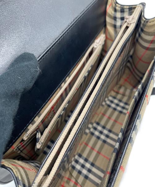Burberry's（バーバリーズ）Burberry's (バーバリーズ) ハンドバッグ ブラック×ベージュの古着・服飾アイテム