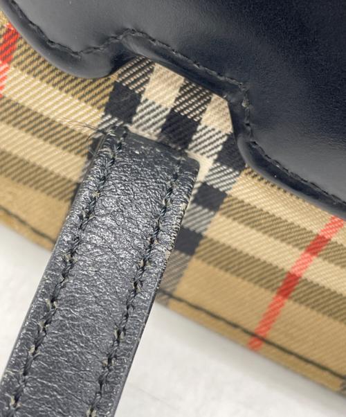 Burberry's（バーバリーズ）Burberry's (バーバリーズ) ハンドバッグ ブラック×ベージュの古着・服飾アイテム