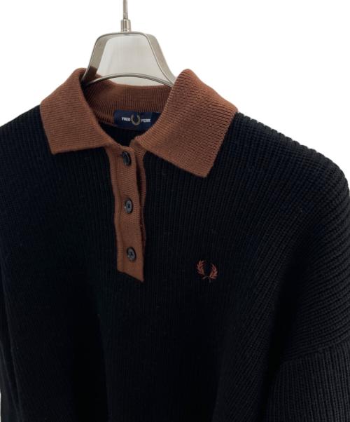 FRED PERRY（フレッドペリー）FRED PERRY (フレッドペリー) 厚手ニット ブラック×ブラウン サイズ:10 未使用品の古着・服飾アイテム