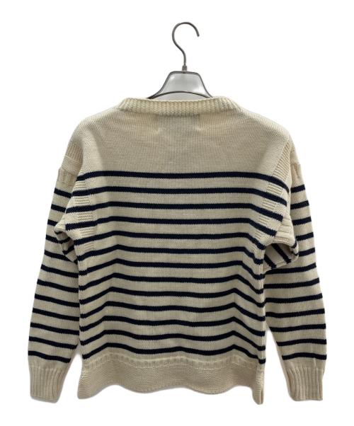 oldderby Knitwear（オールドダービーニットウェア）Oldderby Knitwear (オールドダービーニットウェア) 厚手ニット ホワイト×ネイビー サイズ:M 未使用品の古着・服飾アイテム