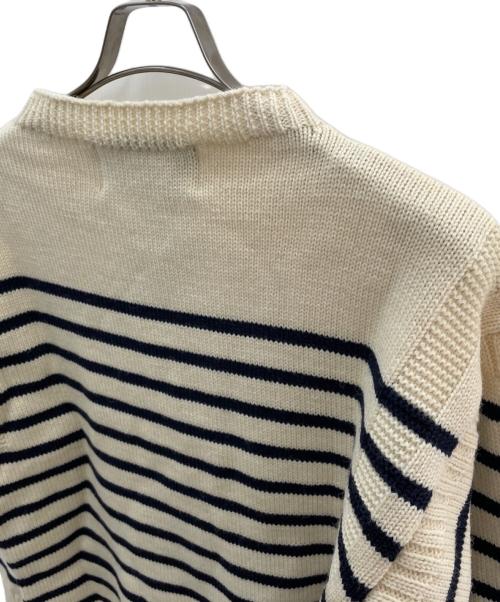 oldderby Knitwear（オールドダービーニットウェア）Oldderby Knitwear (オールドダービーニットウェア) 厚手ニット ホワイト×ネイビー サイズ:M 未使用品の古着・服飾アイテム