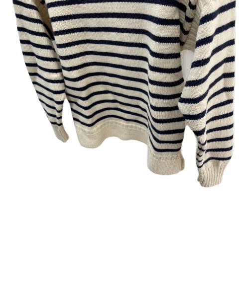 oldderby Knitwear（オールドダービーニットウェア）Oldderby Knitwear (オールドダービーニットウェア) 厚手ニット ホワイト×ネイビー サイズ:M 未使用品の古着・服飾アイテム