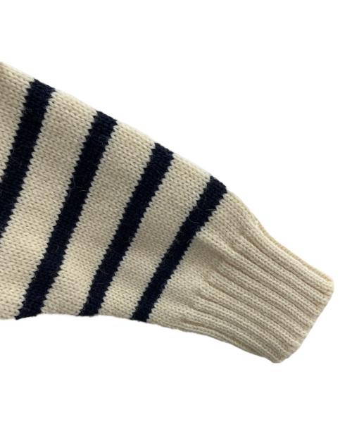 oldderby Knitwear（オールドダービーニットウェア）Oldderby Knitwear (オールドダービーニットウェア) 厚手ニット ホワイト×ネイビー サイズ:M 未使用品の古着・服飾アイテム