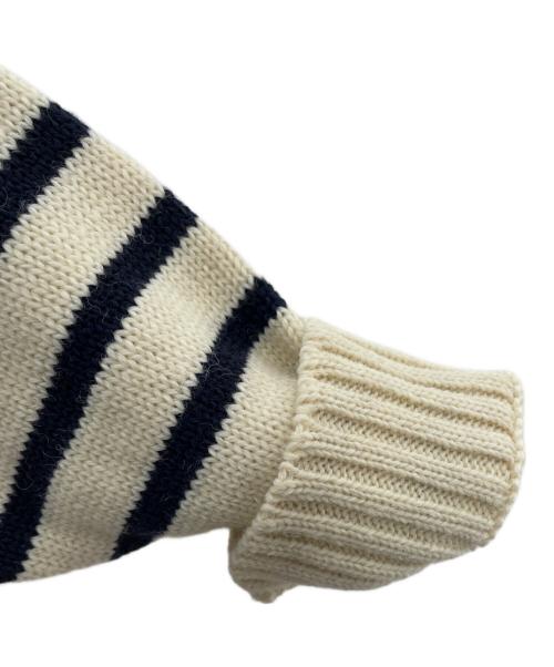 oldderby Knitwear（オールドダービーニットウェア）Oldderby Knitwear (オールドダービーニットウェア) 厚手ニット ホワイト×ネイビー サイズ:M 未使用品の古着・服飾アイテム