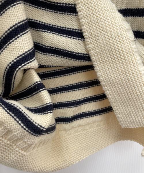 oldderby Knitwear（オールドダービーニットウェア）Oldderby Knitwear (オールドダービーニットウェア) 厚手ニット ホワイト×ネイビー サイズ:M 未使用品の古着・服飾アイテム