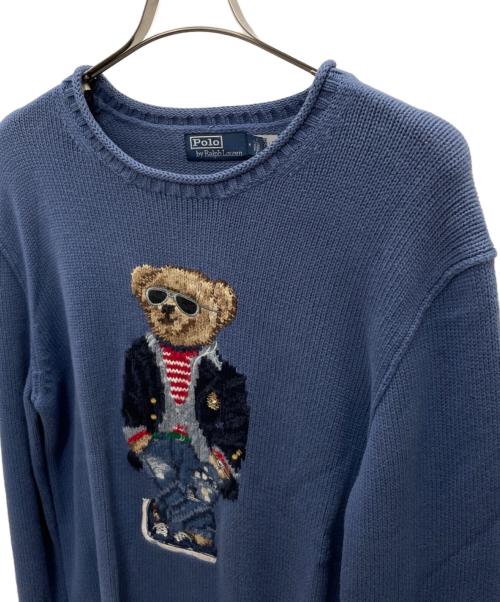POLO RALPH LAUREN（ポロ・ラルフローレン）POLO RALPH LAUREN (ポロ・ラルフローレン) 厚手ニット ブルー サイズ:Mの古着・服飾アイテム