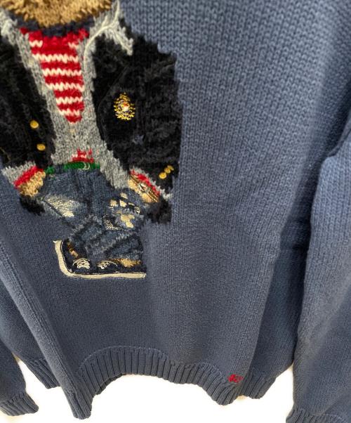 POLO RALPH LAUREN（ポロ・ラルフローレン）POLO RALPH LAUREN (ポロ・ラルフローレン) 厚手ニット ブルー サイズ:Mの古着・服飾アイテム