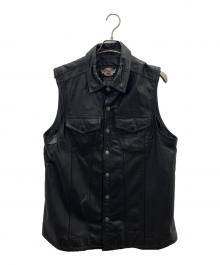 HARLEY-DAVIDSON（ハーレーダビッドソン）の古着「レザーベスト」｜ブラック