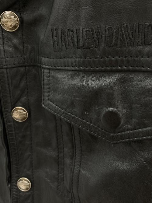 HARLEY-DAVIDSON（ハーレーダビッドソン）HARLEY-DAVIDSON (ハーレーダビッドソン) レザーベスト ブラック サイズ:Lの古着・服飾アイテム