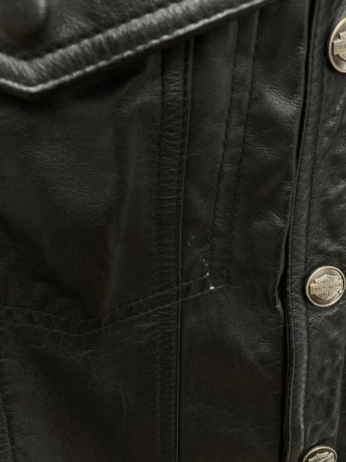 HARLEY-DAVIDSON（ハーレーダビッドソン）HARLEY-DAVIDSON (ハーレーダビッドソン) レザーベスト ブラック サイズ:Lの古着・服飾アイテム