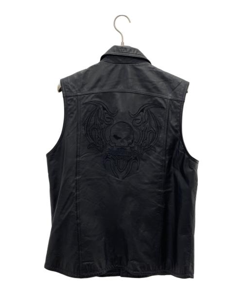HARLEY-DAVIDSON（ハーレーダビッドソン）HARLEY-DAVIDSON (ハーレーダビッドソン) レザーベスト ブラック サイズ:Lの古着・服飾アイテム