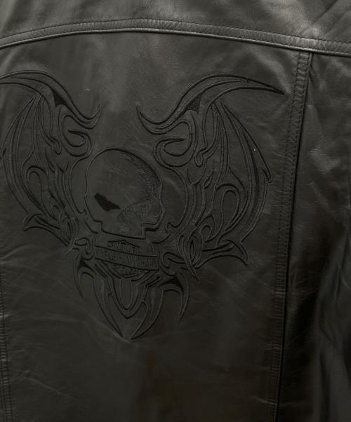 HARLEY-DAVIDSON（ハーレーダビッドソン）HARLEY-DAVIDSON (ハーレーダビッドソン) レザーベスト ブラック サイズ:Lの古着・服飾アイテム