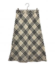 BURBERRY LONDON（バーバリーロンドン）の古着「チェックスカート」｜ベージュ