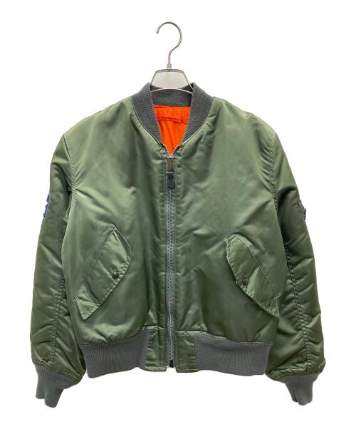 CORINTH（コリンス）CORINTH (コリンス) MA-1ジャケット グリーン×オレンジ サイズ:Mの古着・服飾アイテム