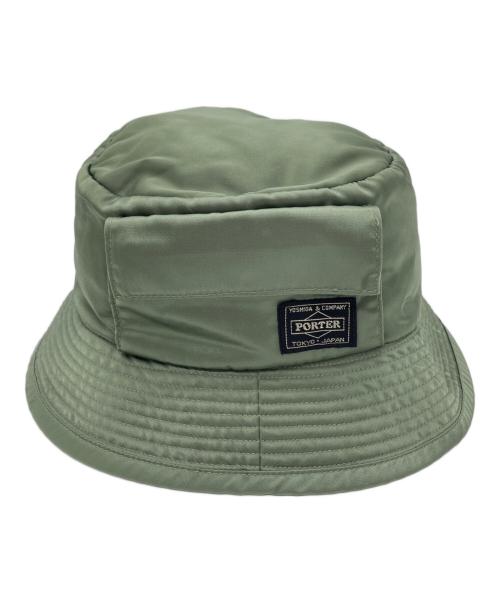 PORTER（ポーター）PORTER (ポーター) BEAMS (ビームス) バケットハット グリーン×オレンジの古着・服飾アイテム