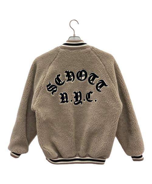 Schott（ショット）Schott (ショット) ボアスタジアムジャケット ベージュ サイズ:Mの古着・服飾アイテム