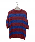 MAISON SPECIALメゾンスペシャル）の古着「薄手ニット」｜ブルー×レッド