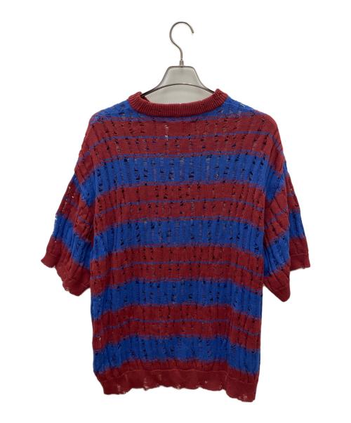 MAISON SPECIAL（メゾンスペシャル）MAISON SPECIAL (メゾンスペシャル) 薄手ニット ブルー×レッド サイズ:1の古着・服飾アイテム