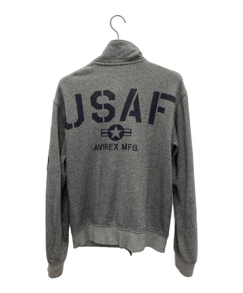 AVIREX（アヴィレックス）AVIREX (アヴィレックス) スタンドジップスウェット グレー サイズ:Lの古着・服飾アイテム