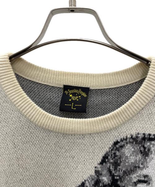 HUF（ハフ）HUF (ハフ) the smashing pumpkins (スマッシングパンプキンズ) 厚手ニット ベージュ サイズ:Lの古着・服飾アイテム