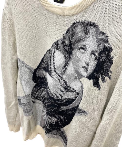 HUF（ハフ）HUF (ハフ) the smashing pumpkins (スマッシングパンプキンズ) 厚手ニット ベージュ サイズ:Lの古着・服飾アイテム