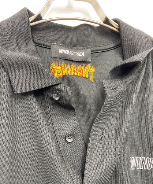 WIND AND SEA×THRASHER（ウィンダンシー×スラッシャー）WIND AND SEA×THRASHER (ウィンダンシー×スラッシャー) ポロシャツ ブラック サイズ:Sの古着・服飾アイテム