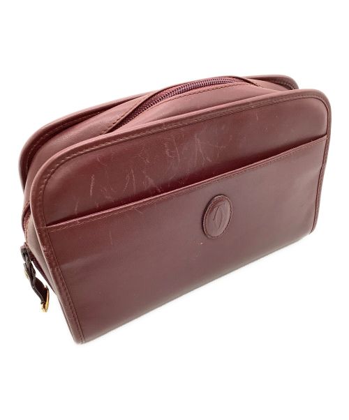 Cartier（カルティエ）Cartier (カルティエ) ハンドポーチ ボルドーの古着・服飾アイテム